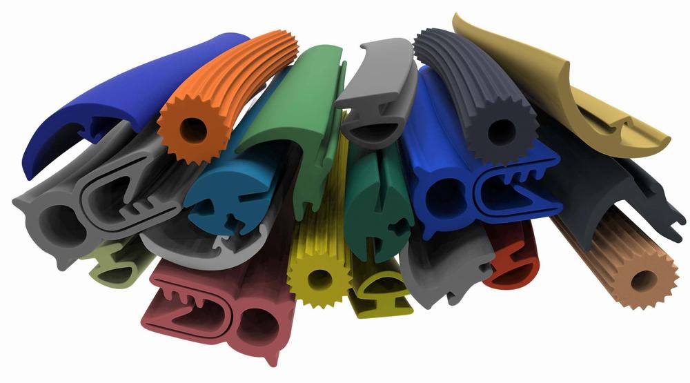 A pile of various types of rubber car door seals.