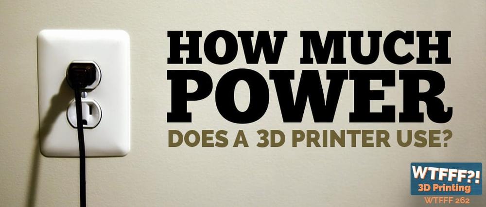 Black text on a white background reads, How much power does a 3D printer use?