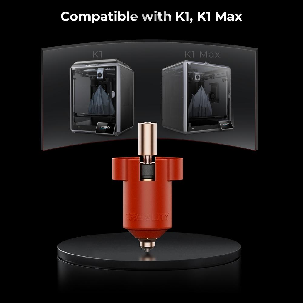 The image shows a Creality 3D printer hot end, compatible with the K1 and K1 Max printers.