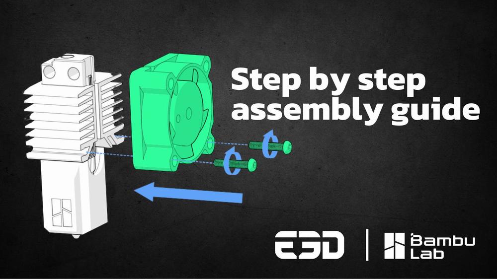 An illustration showing a step-by-step assembly guide for a 3D printer.