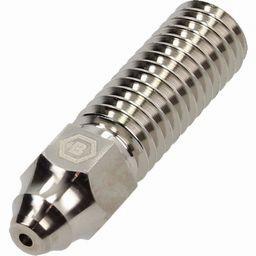 A stainless steel 1/4 male NPT to 1/4 hose barb adapter.