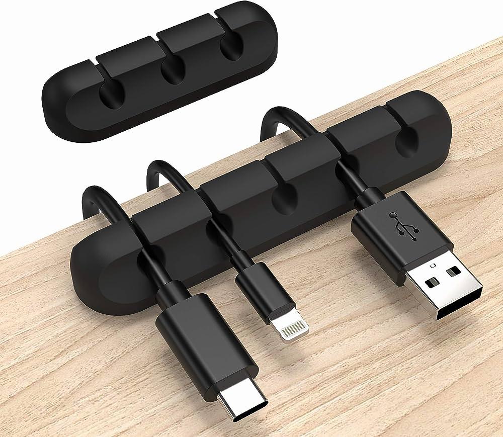 Black cable clips to keep your cables tidy.