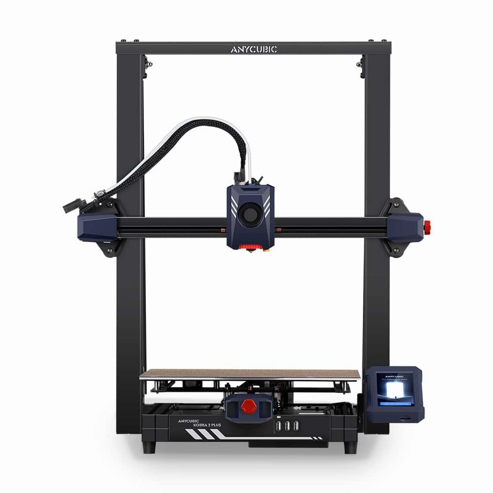 The image shows an Anycubic Kobra Plus 3D printer.